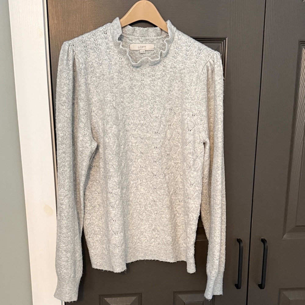 LOFT Heather Gray Knit Top